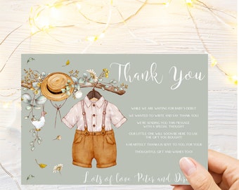 It's a Boy Baby Shower Thank You Cards, Editable, Instant Download,