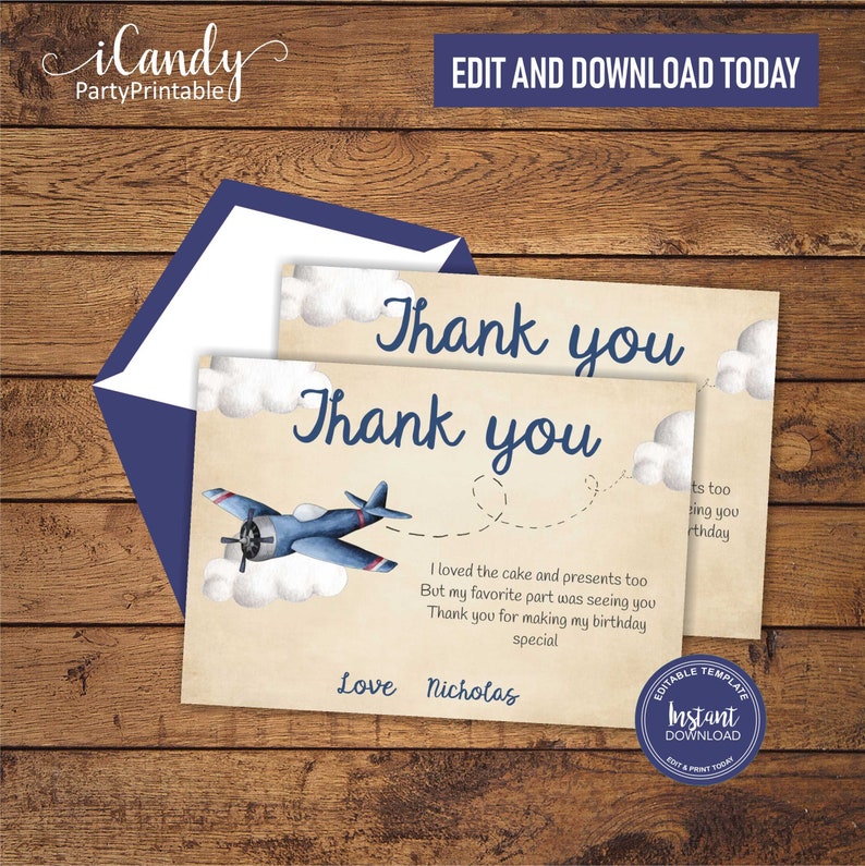 Airplane Birthday Party Bundle Printable Airplane Birthday - Etsy