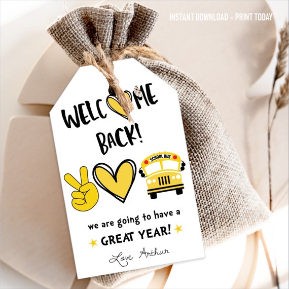 Welcome Back to School Tags, First Day of School Gift Tag, Teacher Tags, Classroom Gift Tags, Instant Download, Editable Il_570xn