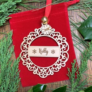 Christmas Ornament - Personalized Laser Engraved Wood Ornament