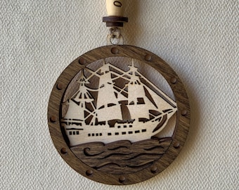 Ship Wooden Ornament - Personalize
