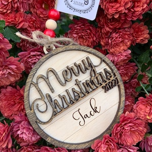 Christmas Ornament - Personalized Laser Engraved Wood Ornament
