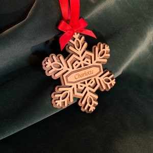 Holiday Ornament - Personalized Laser Engraved Wood Ornament