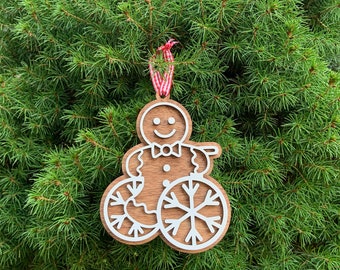 Gingerbread Boy in a Wheel Chair Ornament