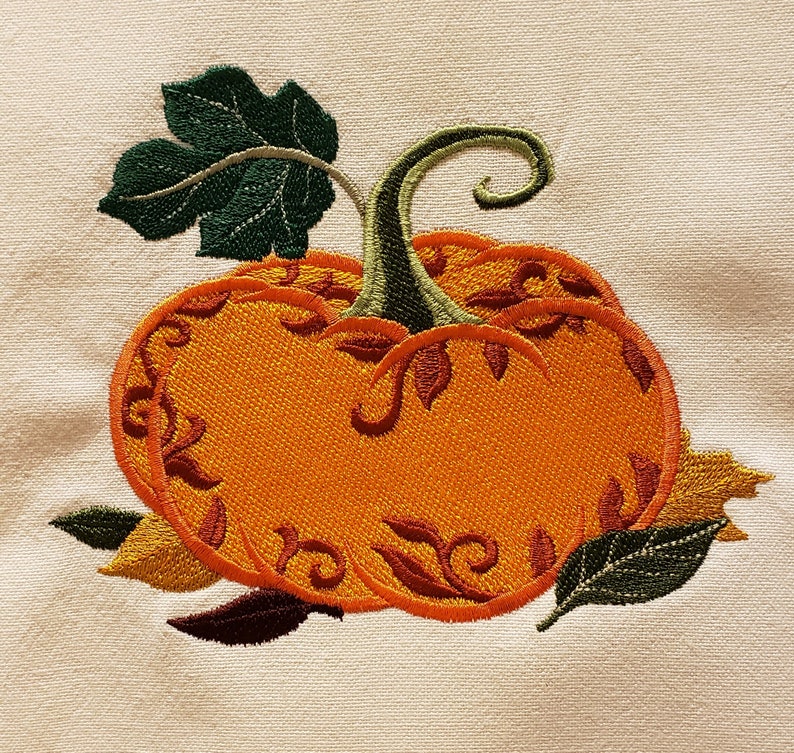 Embroidered pumpkinembroidered pumpkin towelfall  etsy Embroidered pumpkinembroidered pumpkin towelfall  etsy