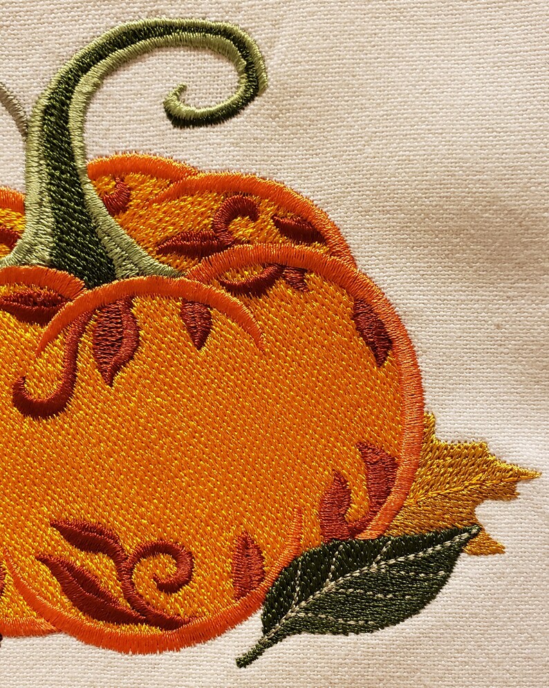 Embroidered pumpkinembroidered pumpkin towelfall  etsy Embroidered pumpkinembroidered pumpkin towelfall  etsy