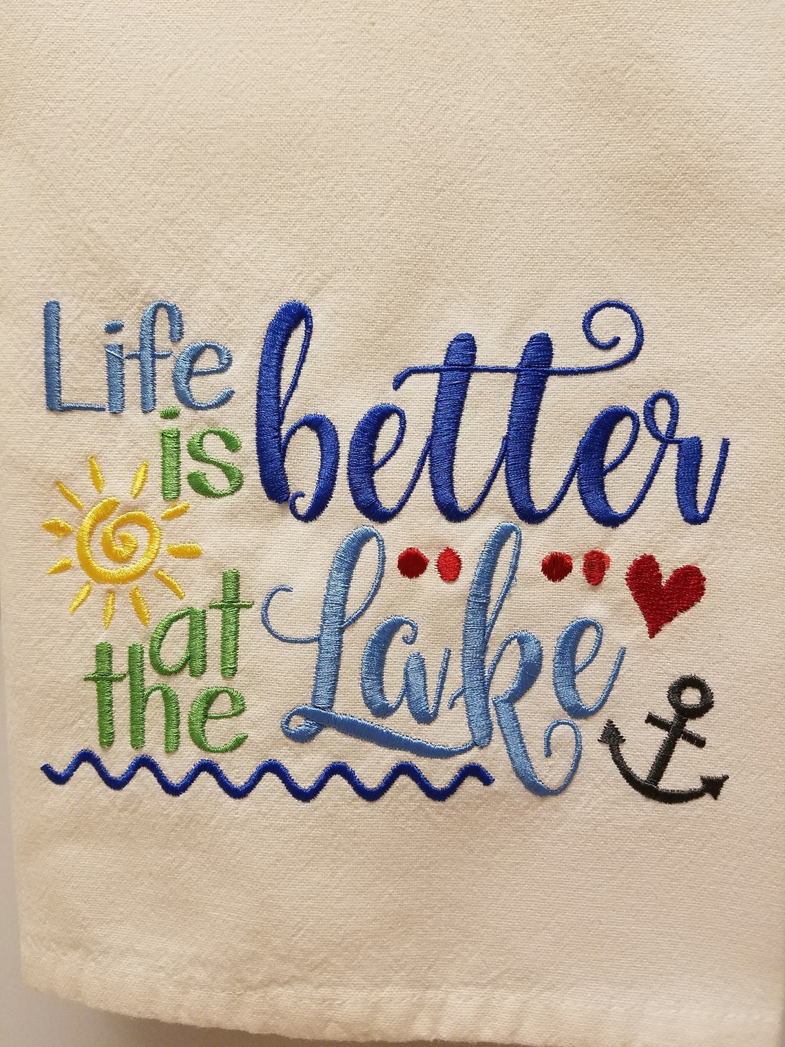 Embroidered Life is Better at the Lake/lake Embroidery/lake Etsy