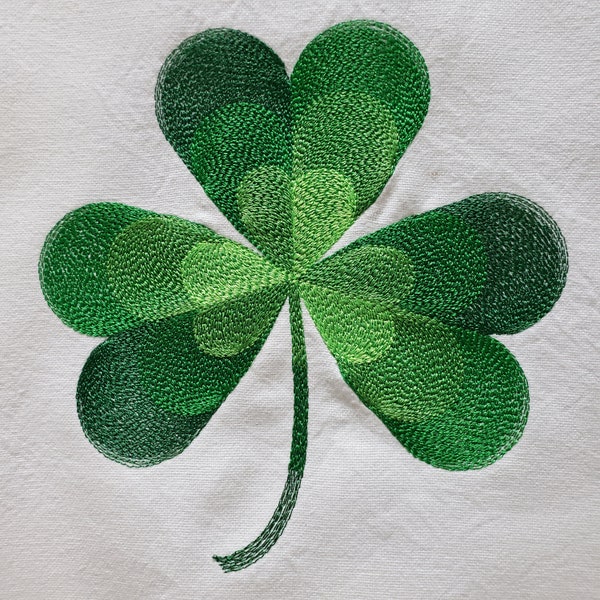 Embroidered St. Patrick's Day Shamrock/Embroidered Shamrock Tea Towel/Shamrock kitchen/hand/tea towel