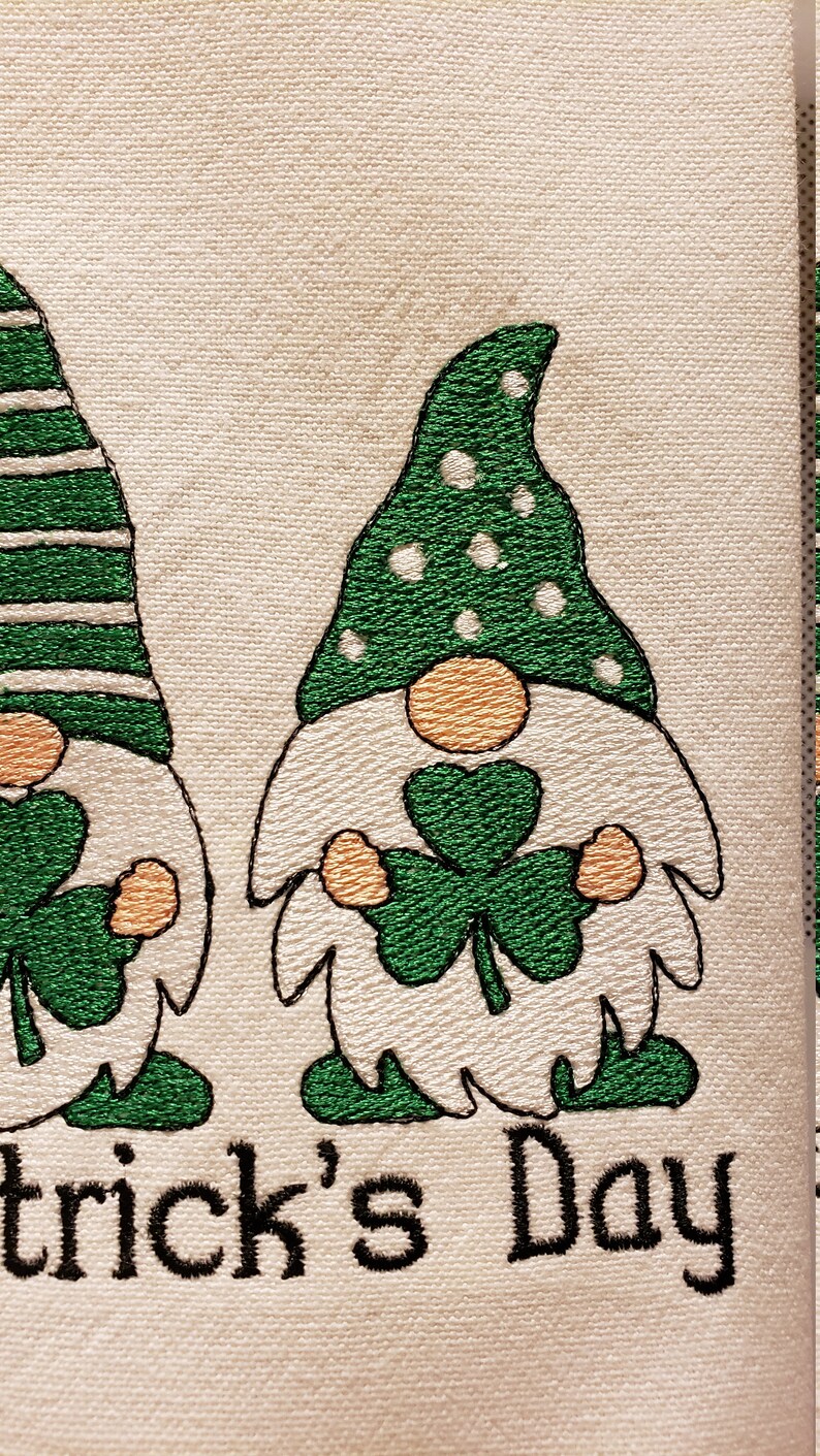 Embroidered st patricks day gnomesembroidered st  etsy Embroidered st patricks day gnomesembroidered st  etsy