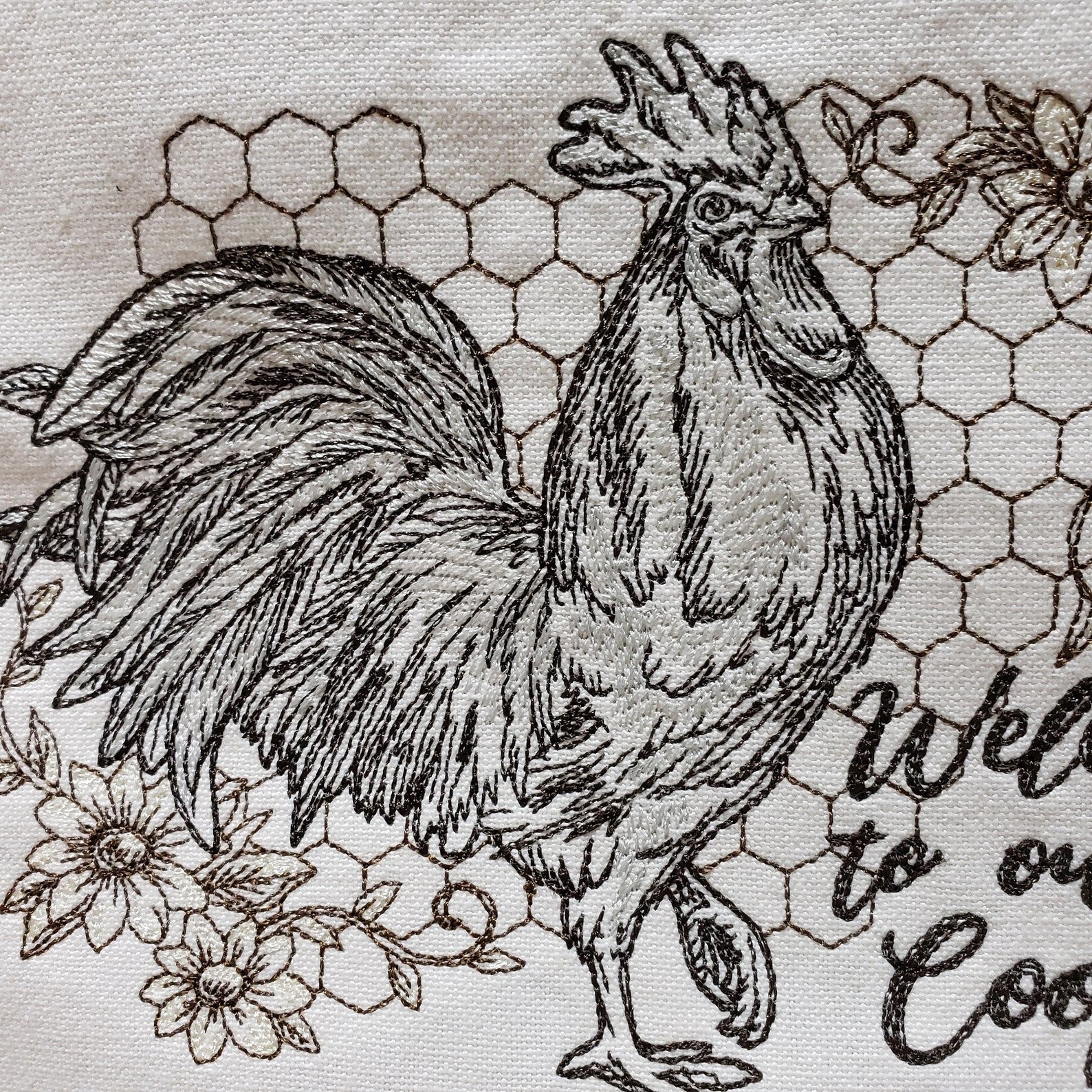 Embroidered Chicken/embroidered to Our Etsy