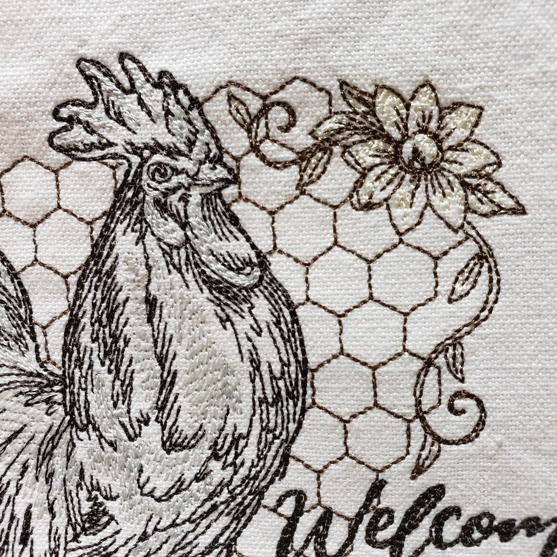 Embroidered Chicken/embroidered to Our Etsy