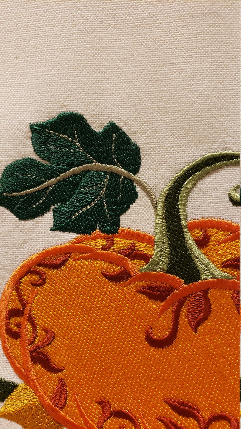 Embroidered pumpkinembroidered pumpkin towelfall  etsy Embroidered pumpkinembroidered pumpkin towelfall  etsy