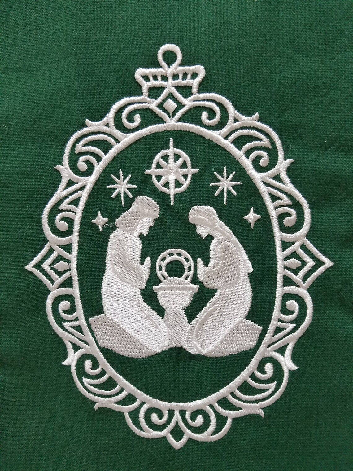 Embroidered Nativity/embroidered Holy Family/embroidered Cameo Etsy