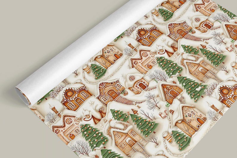 Holiday Gift Wrap: Gingerbread House & Christmas Tree