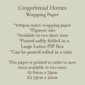 Holiday Gift Wrap: Gingerbread House & Christmas Tree, Decorative Beige, White 100gsm Matte Wrapping Paper bild 4