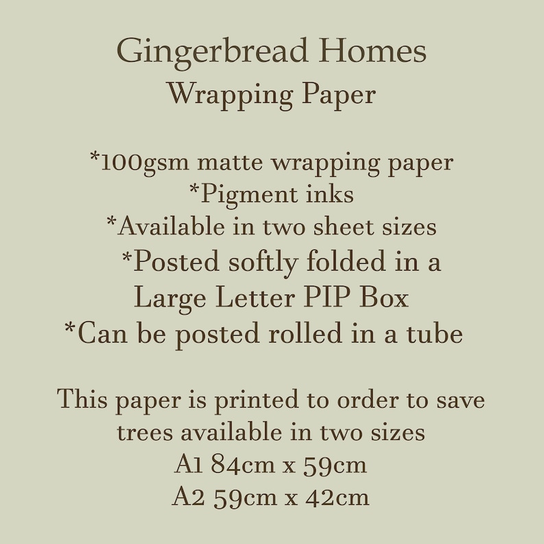 Holiday Gift Wrap: Gingerbread House & Christmas Tree, Decorative Beige, White 100gsm Matte Wrapping Paper bild 4