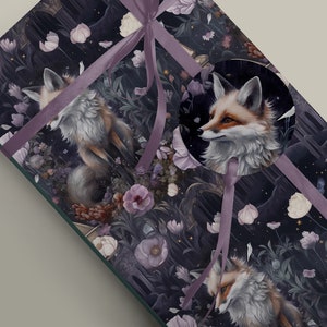 Papier cadeau Renard la nuit au temple Fête des pères, jardin, décoration de mariage ou d'anniversaire, papier cadeau 100 g