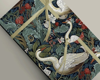 Elegant Swan-themed Christmas Luxury Gift Wrap - Make your gifts extra special this holiday season! 100gsm Matte themed wrapping paper,