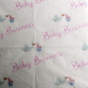 Custom printed small business baby packaging tissue paper sheets