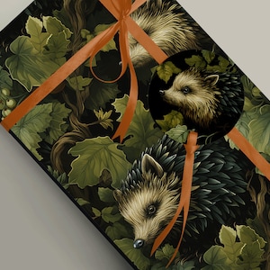Hérissons dans les bois Papier cadeau décoratif de mariage ou d'anniversaire 100 g