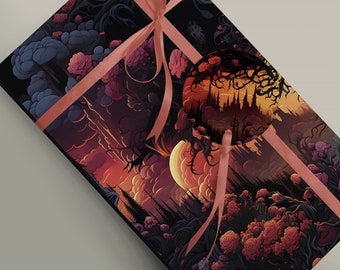 Elegant Whimsy Goth Tree of Life Wrapping Paper - Delightfully Spooky Gift Wrap Options Gift For Her Witchy Gothic