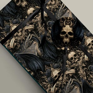 Gothmas Skull and Dragon Christmas Wrapping Paper Bundle