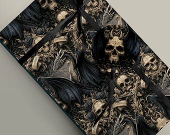 Gothmas Skull and Dragon Christmas Wrapping Paper Bundle