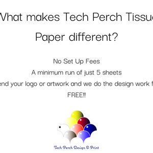 Tech Perch printed tissue paper sheets