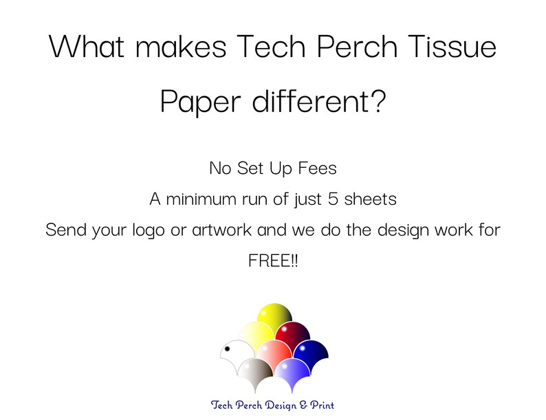 Tech Perch printed tissue paper sheets