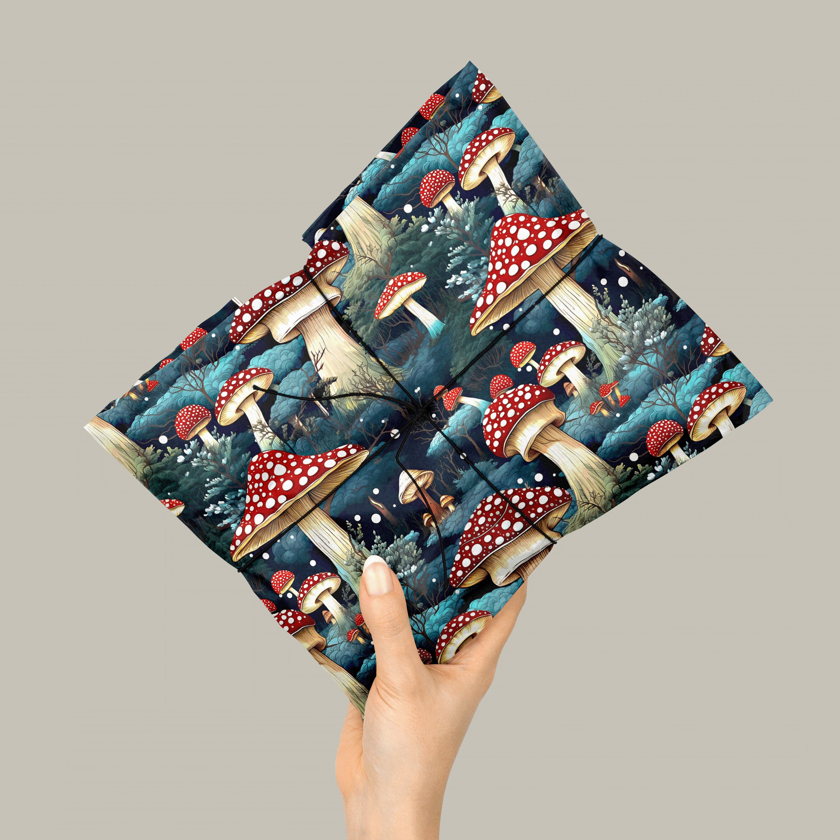 Woodland Mushroom Christmas - Wrapping Paper Sheets – Green Home & Co.