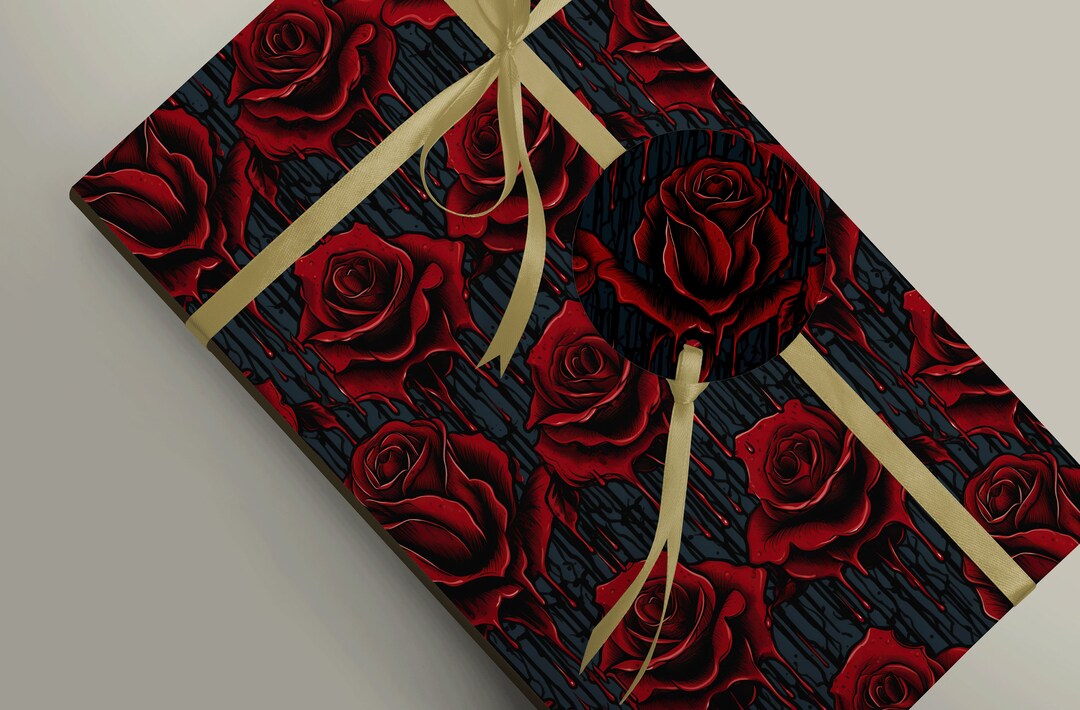 Dripping Red Roses Elegant Luxury Wrapping Paper - Perfect for Any ...