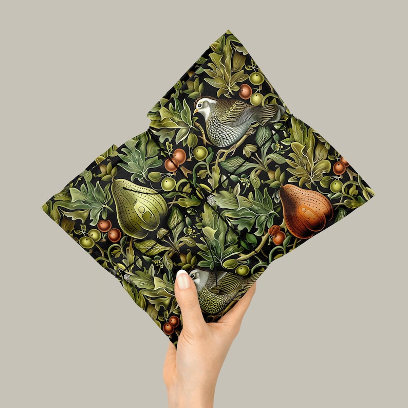 Festive Art Nouveau Gift Wrap Featuring Partridge in a Pear Tree