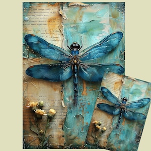 Papier de soie de découpage unique en forme de libellule bleue pour la fabrication de papier de soie 19 g, oeuvre d'art en papier bricolage et idée d'artisanat mignonne pour les enfants