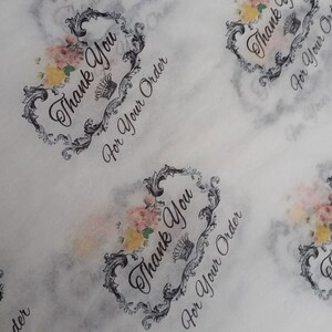 Custom printed small business 'Thank You' packaging tissue paper sheets