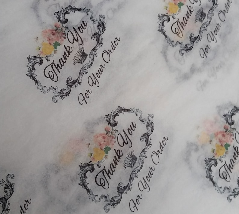 Custom printed small business 'Thank You' packaging tissue paper sheets