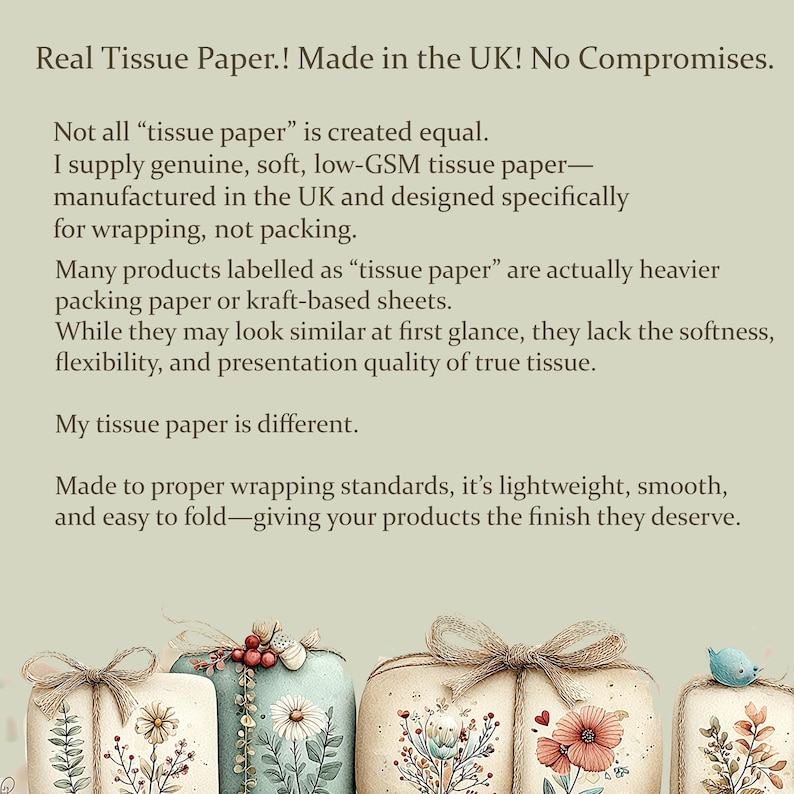 Custom Printed Tissue Wrapping Paper, Your Logo, Name and Message, Wrapping Paper Packaging, Personalised Tissue Wrapping, Print On image 14