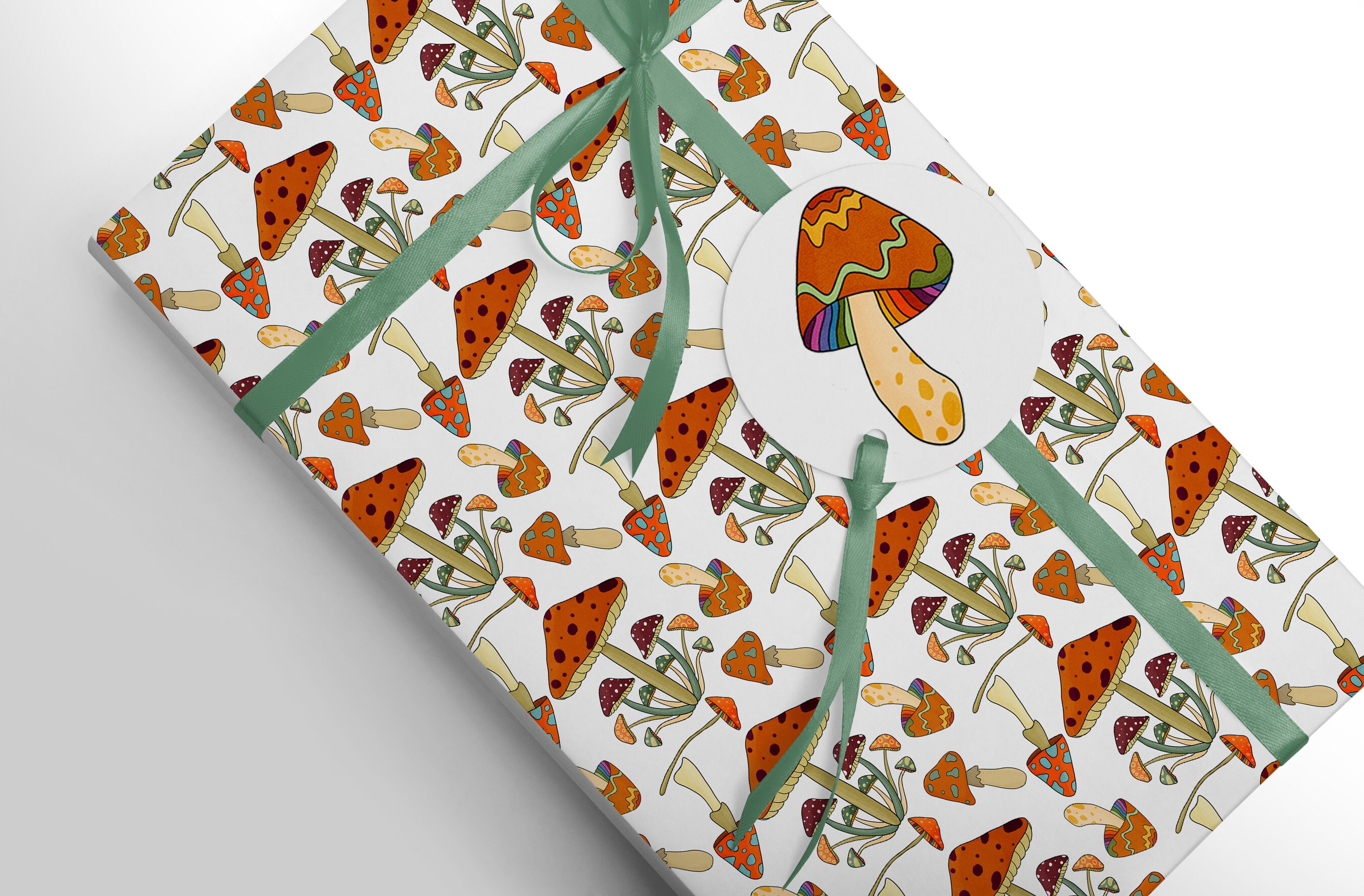 Vintage Inspired Mushroom Toadstool Wrapping Paper - Add a Nostalgic Touch  to Your Presents