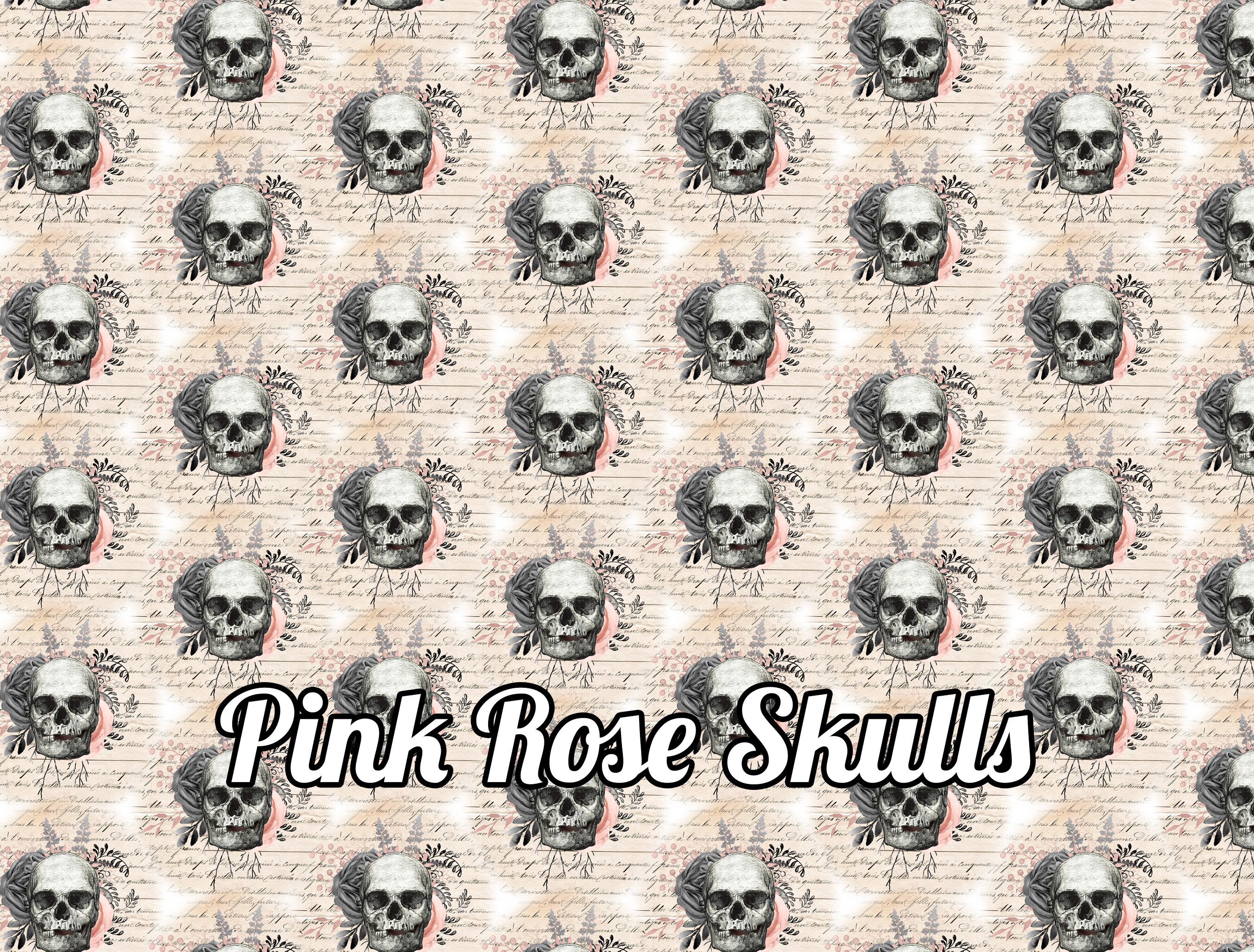 Pink Rose & Skull Gothic Wrapping Paper
