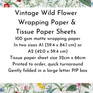 Vintage wildflower paper description