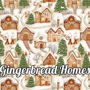Holiday Gift Wrap: Gingerbread House & Christmas Tree, Decorative Beige, White 100gsm Matte Wrapping Paper bild 5