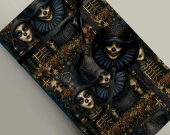 Gothmas Skull and Dragon Christmas Wrapping Paper Bundle
