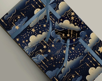 Magical Starry Night Wrapping Paper - Perfect for Any Occasion! Birthday Gift Wrap Paper 100gsm