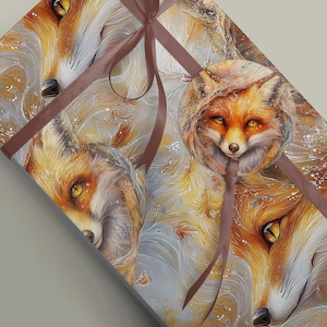 Veiled Fox Gift Wrap - Magical Animal Print Wrapping Paper - Exquisite Packaging for Thoughtful Gifts Wrap Paper 100gsm