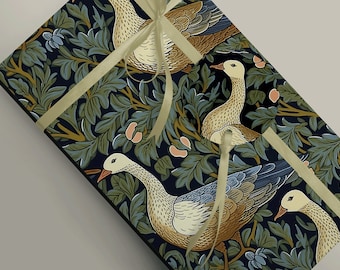 Festive Six Geese A-Laying Christmas Gift Wrapping Paper - Perfect for Holiday Gifts! 100gsm Matte traditional Xmas
