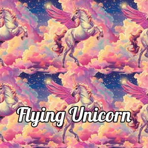 Magical White Flying Unicorn Gift Wrap with Rainbow Clouds and Stars Fantasy Wedding or Birthday Decorative Gift Wrap Paper 100gsm bild 7