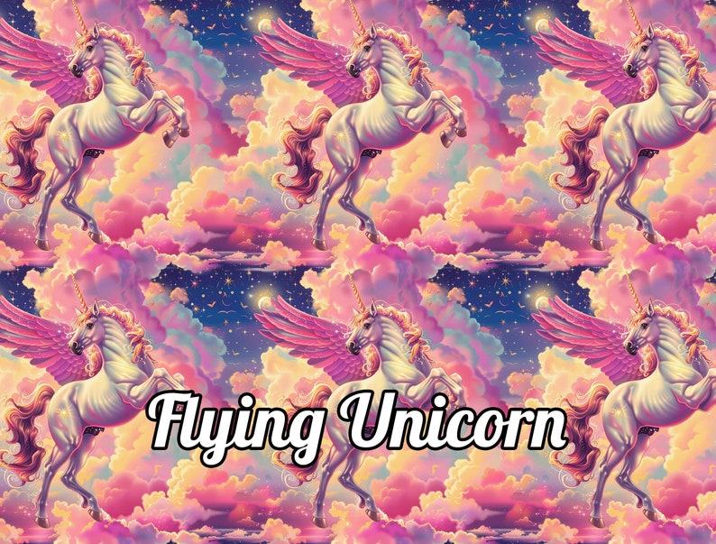 Magical White Flying Unicorn Gift Wrap with Rainbow Clouds and Stars Fantasy Wedding or Birthday Decorative Gift Wrap Paper 100gsm bild 7