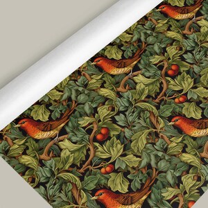 Holiday Wrapping Paper: Holly, Ivy, and Robin Pattern roll