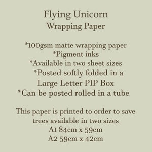 Magical White Flying Unicorn Gift Wrap with Rainbow Clouds and Stars Fantasy Wedding or Birthday Decorative Gift Wrap Paper 100gsm bild 4