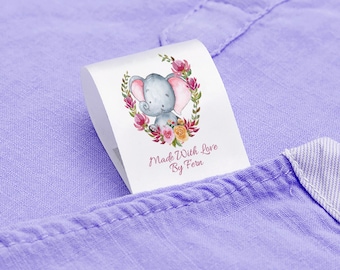 Care Labels, Custom Printed Satin Tags with your Logo, Sew in Collar or Seam, Fabric Garment Apparel Label Personalized Design Sewing Size