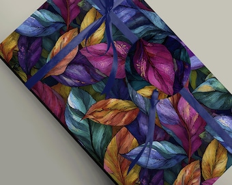 Psychedelic Leaf Wrapping Paper – Vibrant, Trippy Botanical Design for Unique Gift Wedding or Birthday Decoration Gift Wrap Paper 100gsm